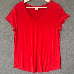 Soma Cool Nights Intimates Short Sleeve V-Neck Tee M Island Mango